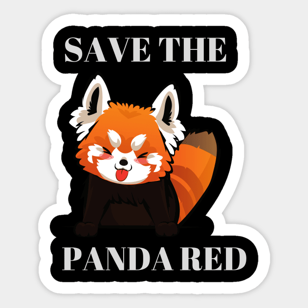 Save the red panda, A great gift for anyone you love, Sticker by rami99